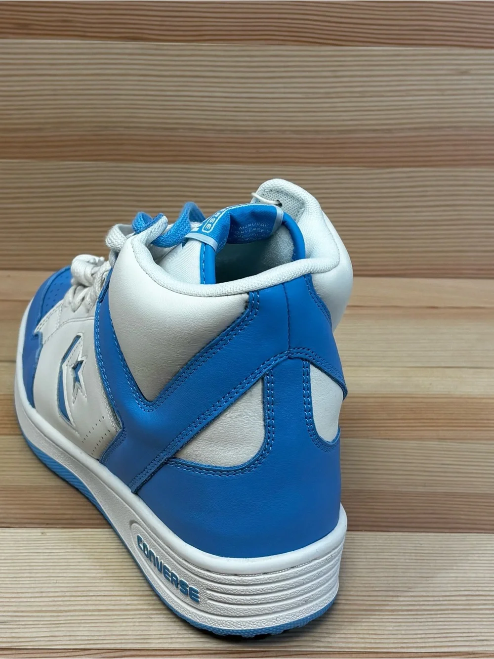 Converse Weapon Mid Light Blue Leather Basketball “UNC” Shoes A10597C Mens 10